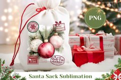 Christmas Baubles Santa Sack, Christmas Gift Bag Design Product Image 1