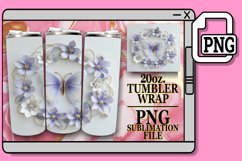 Butterfly in Flowers Tumbler Wrap - 20oz Spring 3D Art Product Image 1