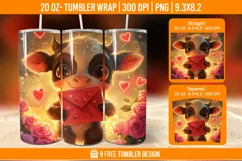 Highland Cow Tumbler Wrap Designs, Sublimation Wrap Product Image 1