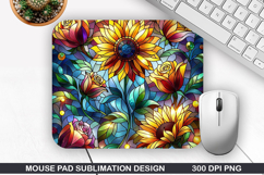 Flowers Mouse Pad Sublimation, Summer Mouse Pad PNG Product Image 1