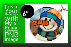 Winter 3D Snowman Round Design Keychan PNG Product Image 1