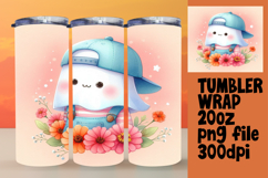Custom 20oz Tumbler Wrap Download , Cute Ghost Product Image 1