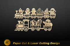 Wooden Christmas Train Characters Gifts santa snowman Laser Product Image 1