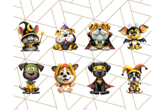 Halloween Animals in Costumes Clipart PNG, Cute Pets Art Product Image 2