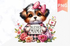 Blessed mama Sublimation - Mother&#039;s Day Clipart PNG Product Image 1