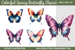 Butterfly Flowers Clipart PNG Product Image 1