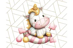 Cute Dessert Unicorn PNG Clipart with Cupcakes & Candies Product Image 2