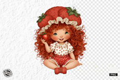 Summer Strawberry Girl Clipart Product Image 1