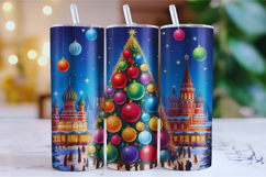 Merry Christmas Tree Tumbler Wrap | Christmas Wrap Product Image 1