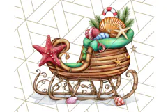 Christmas Penguins The Beach Clipart PNG, Tropical Holiday Product Image 2