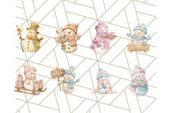 Pastel Snowman Clipart PNG, Cute Soft Winter Graphics Product Image 2