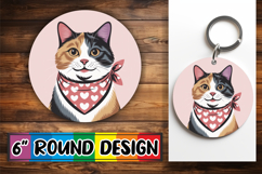 Timeless Keychain Round Style PNG, Cat Valentin's Day Product Image 1