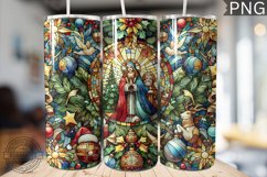 Watercolor Christmas Tumbler Wrap - High Quality 300 Dpi Product Image 1
