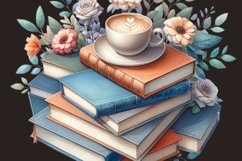 Coffee Cup and Books Clipart Instant Download Product Image 3