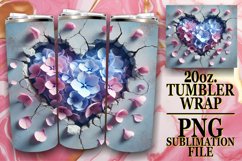 BLISSFUL SUNSETS 20oz TUMBLER WRAP, 3D Heart Product Image 1