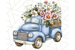 Floral Farm Truck Clipart, Cottagecore Country Truck Png Product Image 2