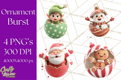 Christmas Ornament Clipart PNG Cute Holiday Illustrations Product Image 1
