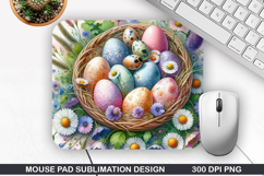 Easter Eggs Mouse Pad Sublimation, Easter Mouse Pad PNG Product Image 1