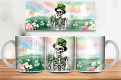 Funny Skeleton with Beer Mug Wrap PNG Sublimation Design Product Image 1