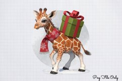 Christmas Giraffes Clipart PNG Product Image 1