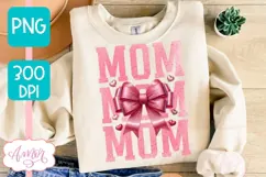 Mom sublimation PNG | Pink coquette bow sublimation PNG Product Image 1