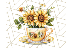 Vintage Floral Teacup Clipart PNG, Blooming Teacups Clip Art Product Image 2