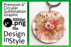Chic Round Design Coaster Template , Autumn Flower Product Image 1