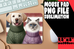 BLISSFUL mouse pad Playful Design, Dog and cat Product Image 1