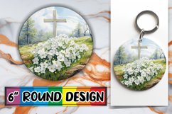 Faithful Circle Keychains with Flowers Product Image 1