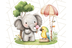 Spring Animal Ice Cream Clipart, Cute Pastel Animal PNG Product Image 2