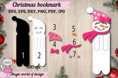 Christmas bookmark Snowman Template svg, paper cut svg Product Image 5