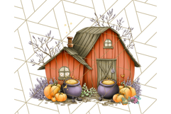 Halloween Cottagecore Barn PNG Clipart, Fall Style Product Image 2