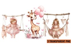 Watercolor Pink Baby Shower Clipart , PNG Product Image 1