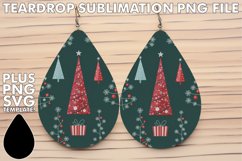 Unique Teardrop Earrings Art, Christmas Product Image 1