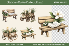 Christian Rustic Easter Clipart PNG Product Image 1