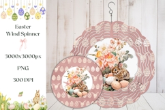 Pink Wind Spinner Template, Easter Bunny Wind Spinner PNG Product Image 1