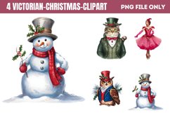 Victorian Christmas Sublimation Clipart PNG Product Image 1