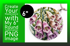 Gorgeous Round Design Keychain PNG , Flowers Product Image 1