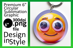 Elegant Round Design for Sublimation , 3D Emoji Product Image 1