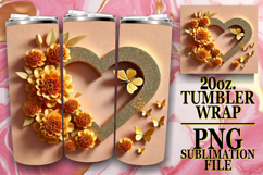 Gentle Breezes 20oz tumbler wrap, 3D Heart Product Image 1