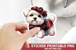 Christmas Dog Sticker| Christmas Sticker PNG Design Product Image 1