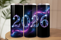 Festive Happy New Year Tumbler Wrap 2026: 20oz Skinny Tumble Product Image 1