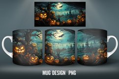 Pumpkin Halloween Mug Wrap Sublimation Designs | Coffee Mug Product Image 2