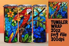 Tumbler Wrap Sublimation with Stained Glass Birds Product Image 1