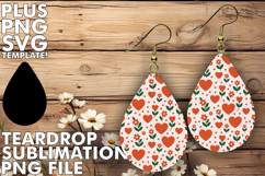 Bright Teardrop Earrings Gift Ideas, Valentine's Pattern Product Image 1