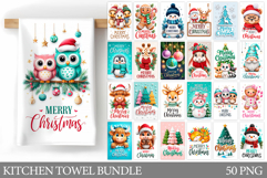 Christmas Kitchen Towel Bundle. Winter Kitchen Towel Design Product Image 1