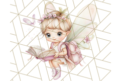 Bookish Fairy PNG Clipart, Whimsical Reading Elements Png Product Image 2