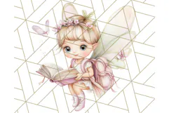 Bookish Fairy PNG Clipart, Whimsical Reading Elements Png Product Image 2
