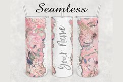 Pink Floral Glitter Marble 20oz sublimation design tumbler Product Image 1