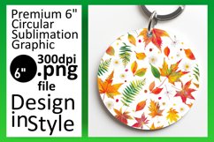 Warm Autumn Watercolor Round Design for Sublimation Product Image 1